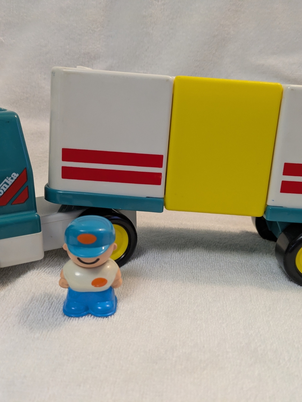 Fisher-Price Teal, White & Yellow Little People Delivery Truck with Driver